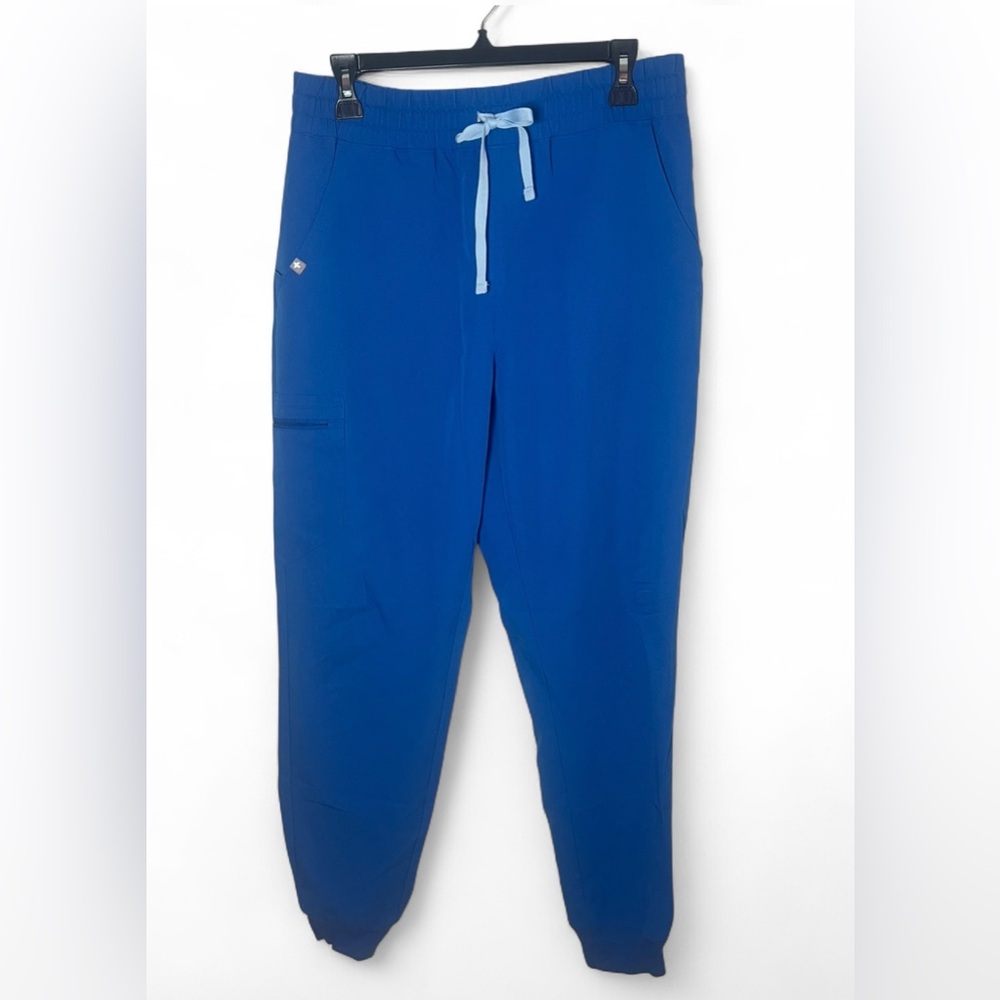 Figs Zamora High Waist Relaxed Royal Blue Jogger Scrub Pants Cargo Size M